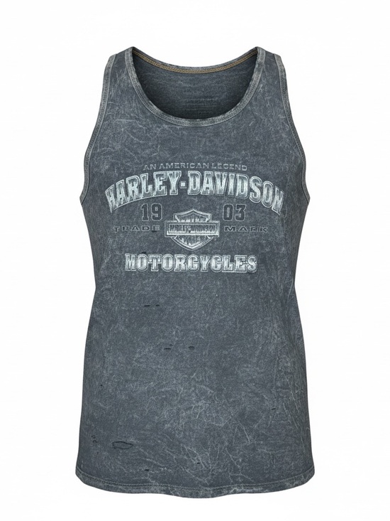 Harley-Davidson Tops - Authentic Harley-Davidson Hawaii Washed Charcoal Gray Graphic Muscle Tank Large